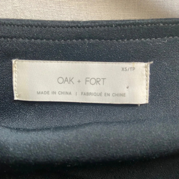 Oak + Fort drape front long sleeve black  Oversized blouse Sz XS - Picture 7 of 11